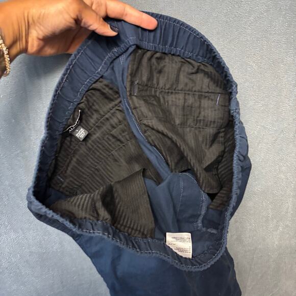 Alfani Navy Blue Elastic Waist Shorts Pull On Cotton Stretch Drawstring Casual - Picture 13 of 13